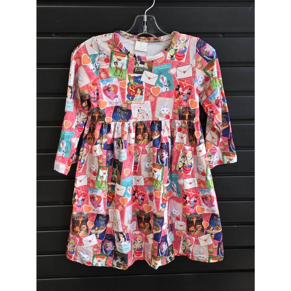 NEW AIER WHOLESALE girl's love letters mini dress in pink